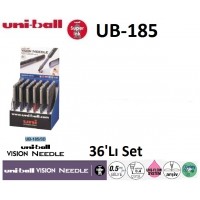 Uniball UB-185/3D Set Vision Needle 0.5 İğne Uçlu Kalem 36'Lı Set