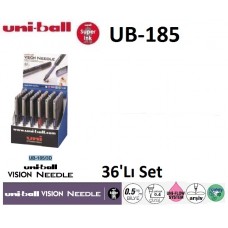Uniball UB-185/3D Set Vision Needle 0.5 İğne Uçlu Kalem 36'Lı Set