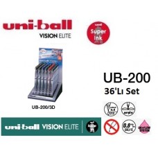 Uniball UB-200 Vision Elite 0.8 Roller Kalem 36'Lı Set