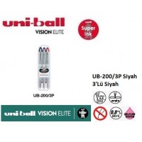 Uniball UB-200 Vision Elite 0.8 Roller Kalem 3'Lü Set Siyah UB-200/3P Siyah Uniball UB-200 Vision Elite 0.8 Roller Kalem 3'Lü Set Siyah UB-200/3P Siyah