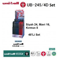 Uniball UB-245/4D Grıp Micro 0.5 Roller Kalem 48'Li Set Uniball UB-245/4D Grıp Micro 0.5 Roller Kalem 48'Li Set