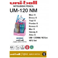 Uniball UM-120NM/4D Signo Noble Metal 0.8 Jel Kalem 48'Li Set Uniball UM-120NM/4D Signo Noble Metal 0.8 Jel Kalem 48'Li Set