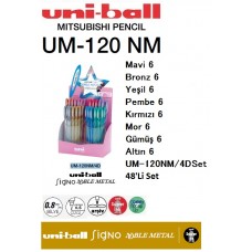 Uniball UM-120NM/4D Signo Noble Metal 0.8 Jel Kalem 48'Li Set Uniball UM-120NM/4D Signo Noble Metal 0.8 Jel Kalem 48'Li Set