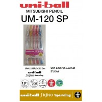 Uniball UM-120SP/5C.02 Signo Sparkling 1.0 Jel Kalem 5'Li Set Uniball UM-120SP/5C.02 Signo Sparkling 1.0 Jel Kalem 5'Li Set