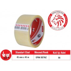 VE-GE Aslan Ambalaj Bandı 45 mm x 40 m Opak/Beyaz (96 Adet/Koli)