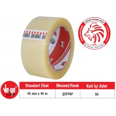 VE-GE Aslan Ambalaj Bandı 45 mm x 40 m Şeffaf (96 Adet/Koli)
