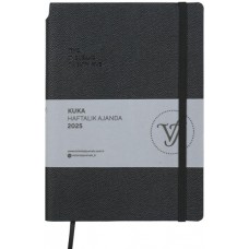 VICTORIA'S JOURNALS VJ-124-1429 Kuka A5 (14x21) Haftalık Ajanda Esnek Kapak Ivory 80 Gr. 160 Yaprak Lastikli Cepli Kalem Yeri Renkli Kenar
