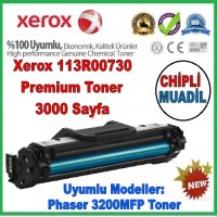 Xerox 113R00730 Siyah Premium MUADİL Toner Kartuşu 3000 Sayfa, Phaser 3200MFP Xerox 113R00730 Siyah Premium MUADİL Toner Kartuşu 3000 Sayfa, Phaser 3200MFP