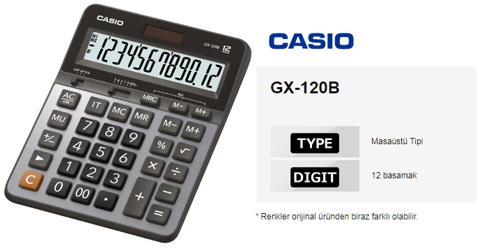 Casio Gx 1b Masa Ustu Hesap Makinesi 12 Hane