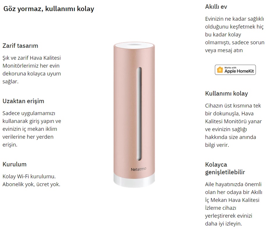 NETATMO NHCEC Smart Indoor Air Quality Sensor (İç Hava Kalitesi)