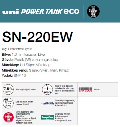 10 Ricariche Inchiostro Nero SNP-10 Per Penna Power Tank SN-220/SN-220EW – Inchiostro A Pressione